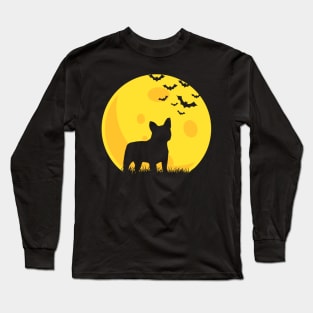 French Bulldog Moon TShirt Halloween Funny Long Sleeve T-Shirt